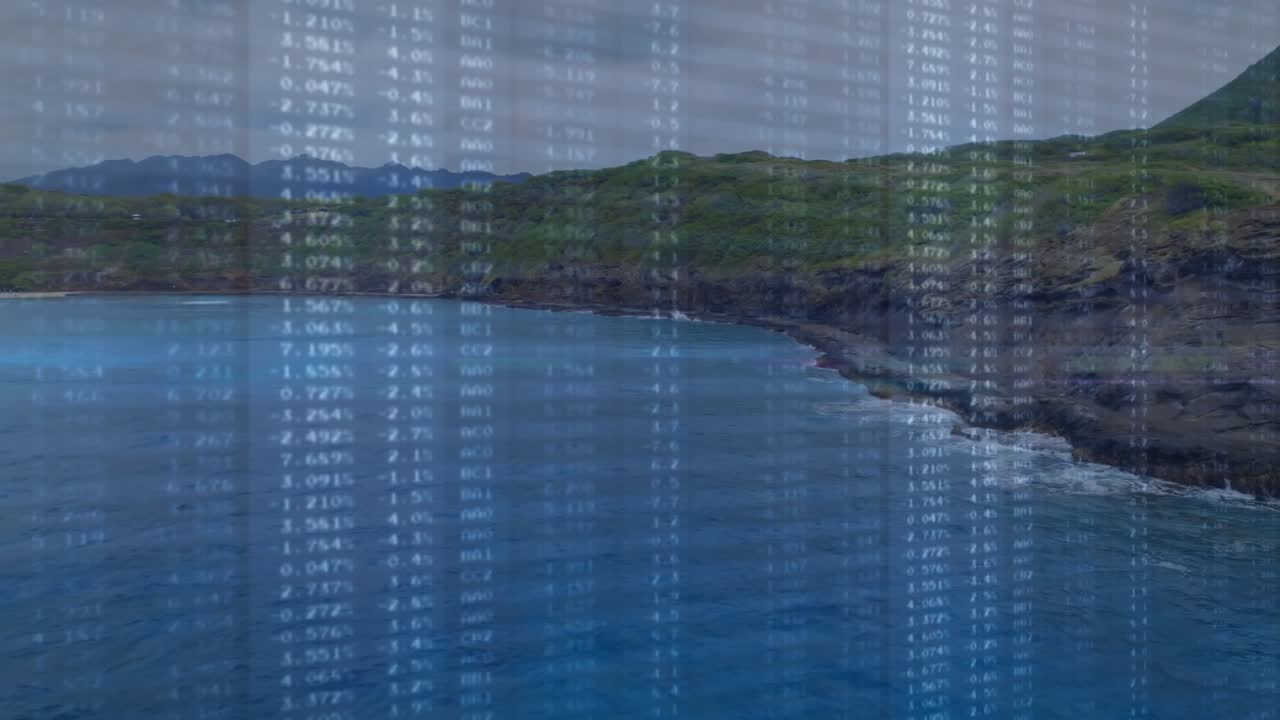 Overlay starting over bay, bars rising and pulsing, blue sweep moving and showing live sea metrics