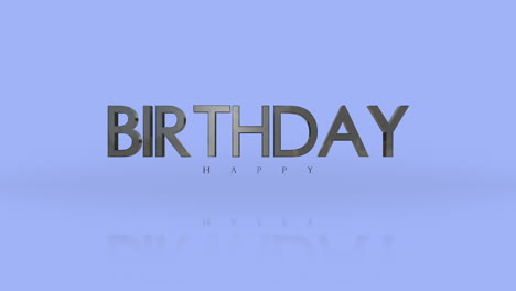 tarjeta de cumpleaños elegante y moderna con diagonal feliz cumpleaños tipografía en azul