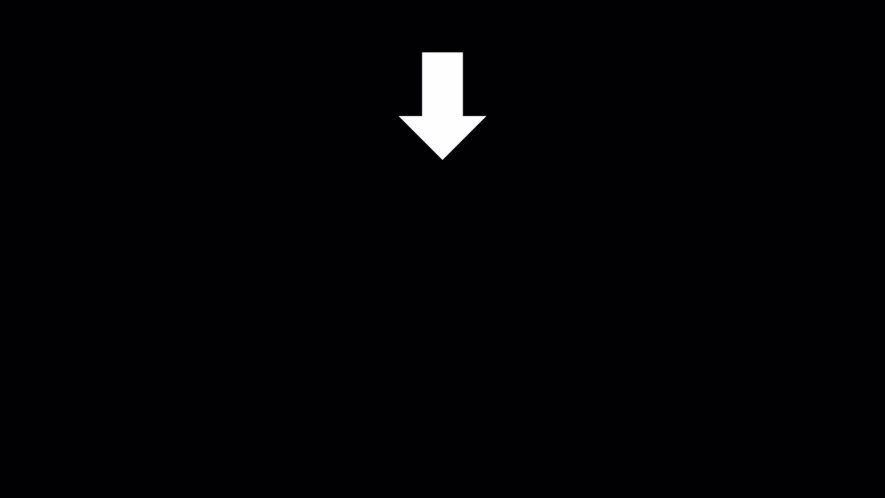 White Arrow Pointing Down on Black Background