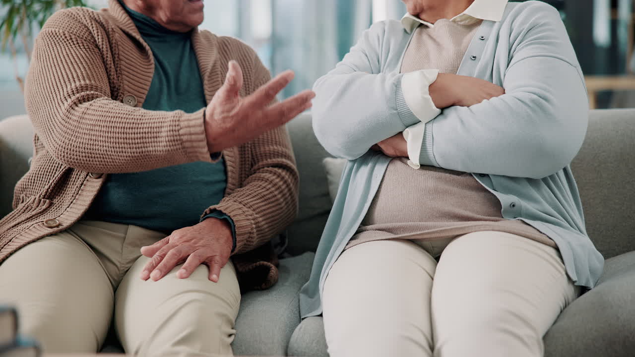 Senior couple having a disagreement