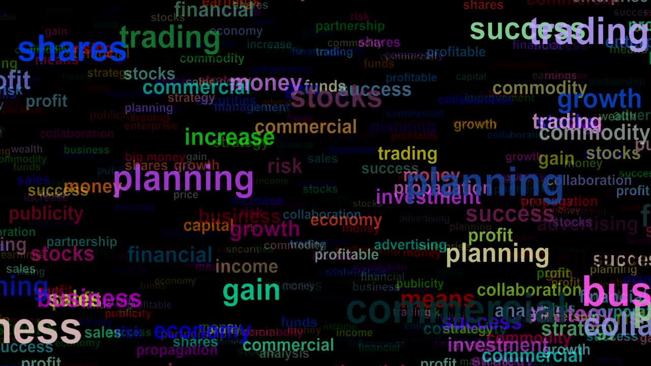 Business concept words moving UP, seamless loop