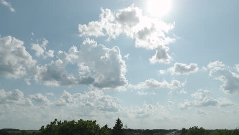 Serene-scenery-of-a-peaceful-Cumulus-clouds-over-a-slowly-moving-land