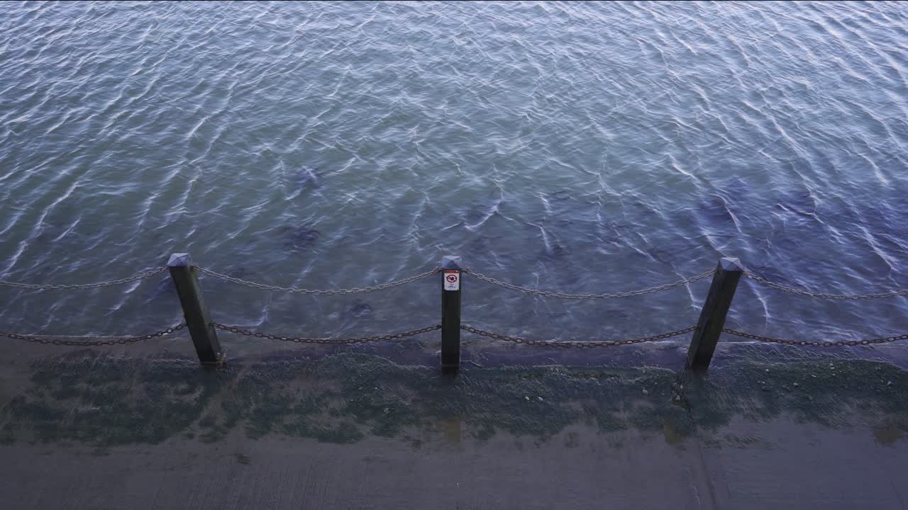 WESTON SUPER MARE, SOMERSET, ENGLAND, December 23, 2019: Marine lake built in nineteen twenty seven to facilitate bathing at low tide.