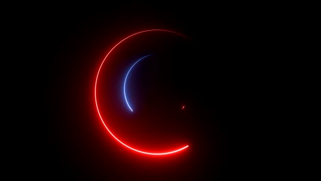luces de círculo de neón de fondo azul de 4k con bucle