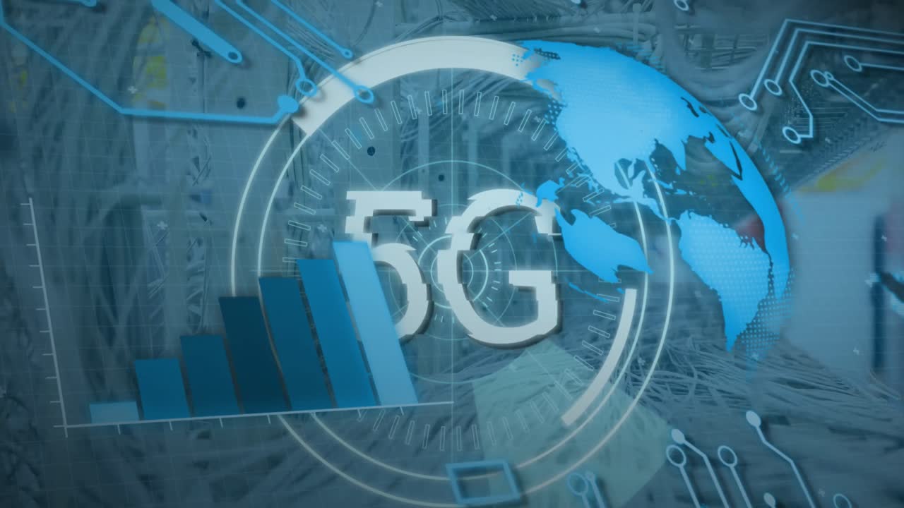 animación de texto y escaneado de alcances a través de la red de conexiones procesamiento de datos