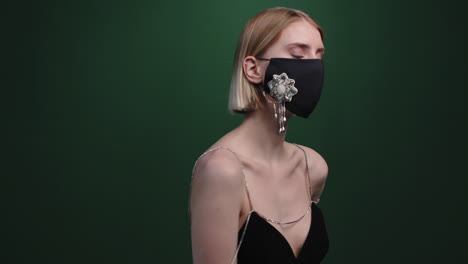 portrait of stylish woman in face mask