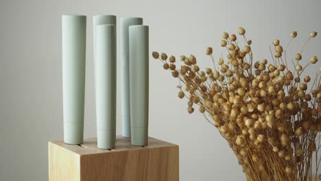 elegant kitchen knives and dried flowers