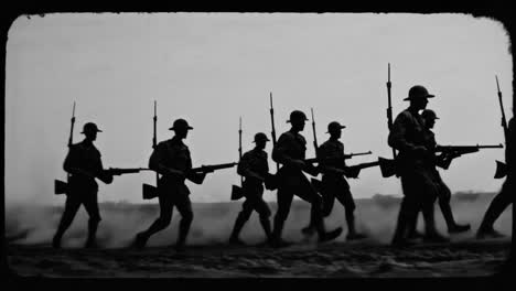 wwi/wwii soldiers marching