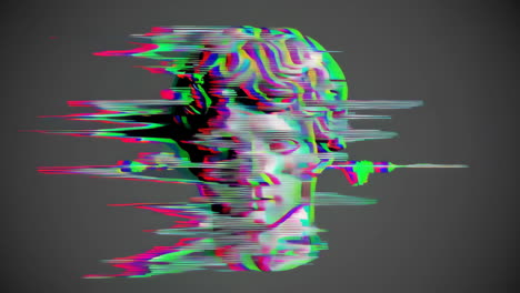 classical bust with glitch art effects