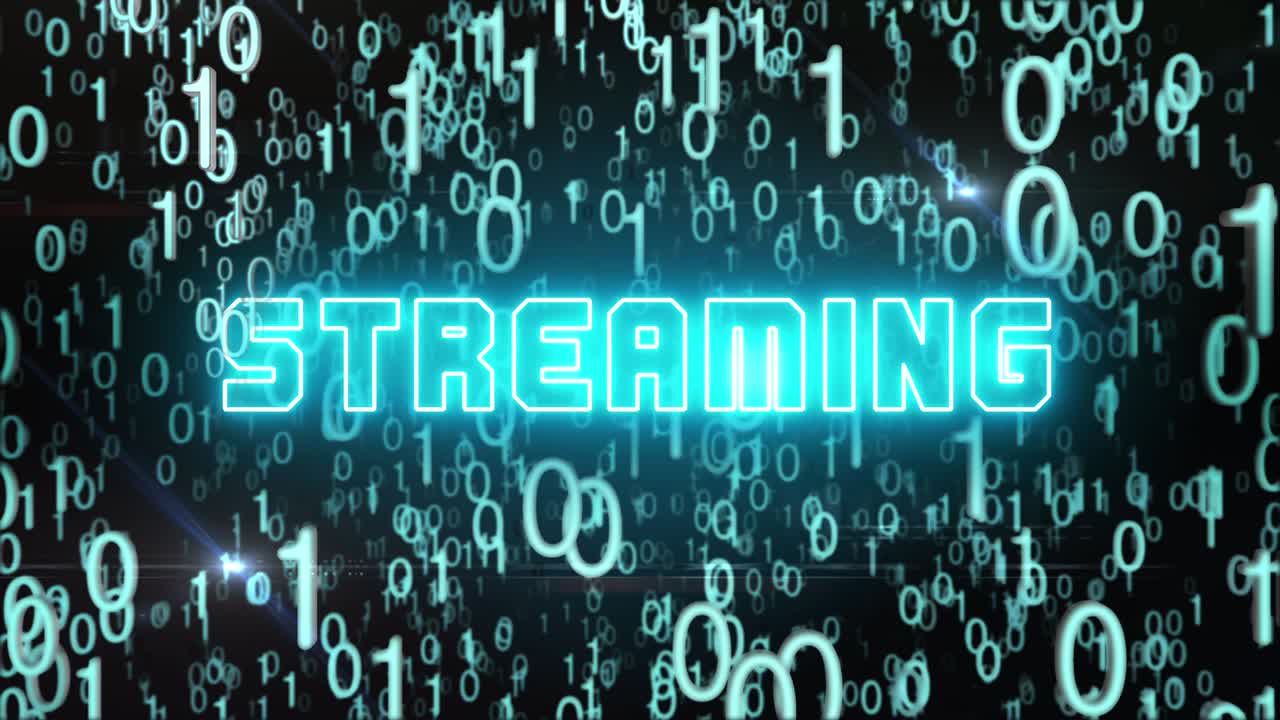 blauwachtig streamingconcept met digitale code
