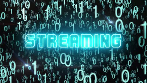 blaues streaming-konzept mit digitalem code