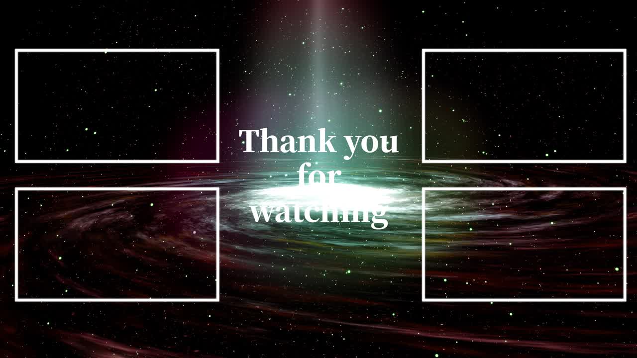 은하계 엔드 카드 엔딩 스크린 모션 그래픽