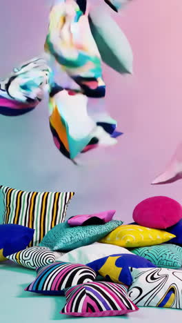 almohadas con patrones de colores