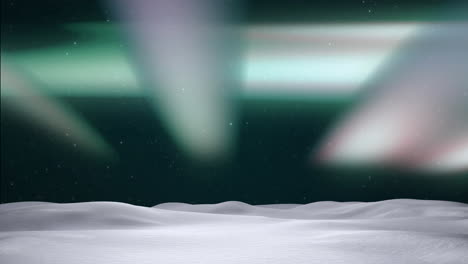 animación del paisaje de invierno en navidad sobre la aurora