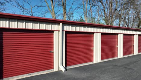 Red-Colored-Self-Storage-Unit-Buildings-or-Warehouse-Temporary-Storage-in-spring