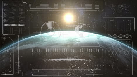 animación del procesamiento de datos financieros en todo el mundo