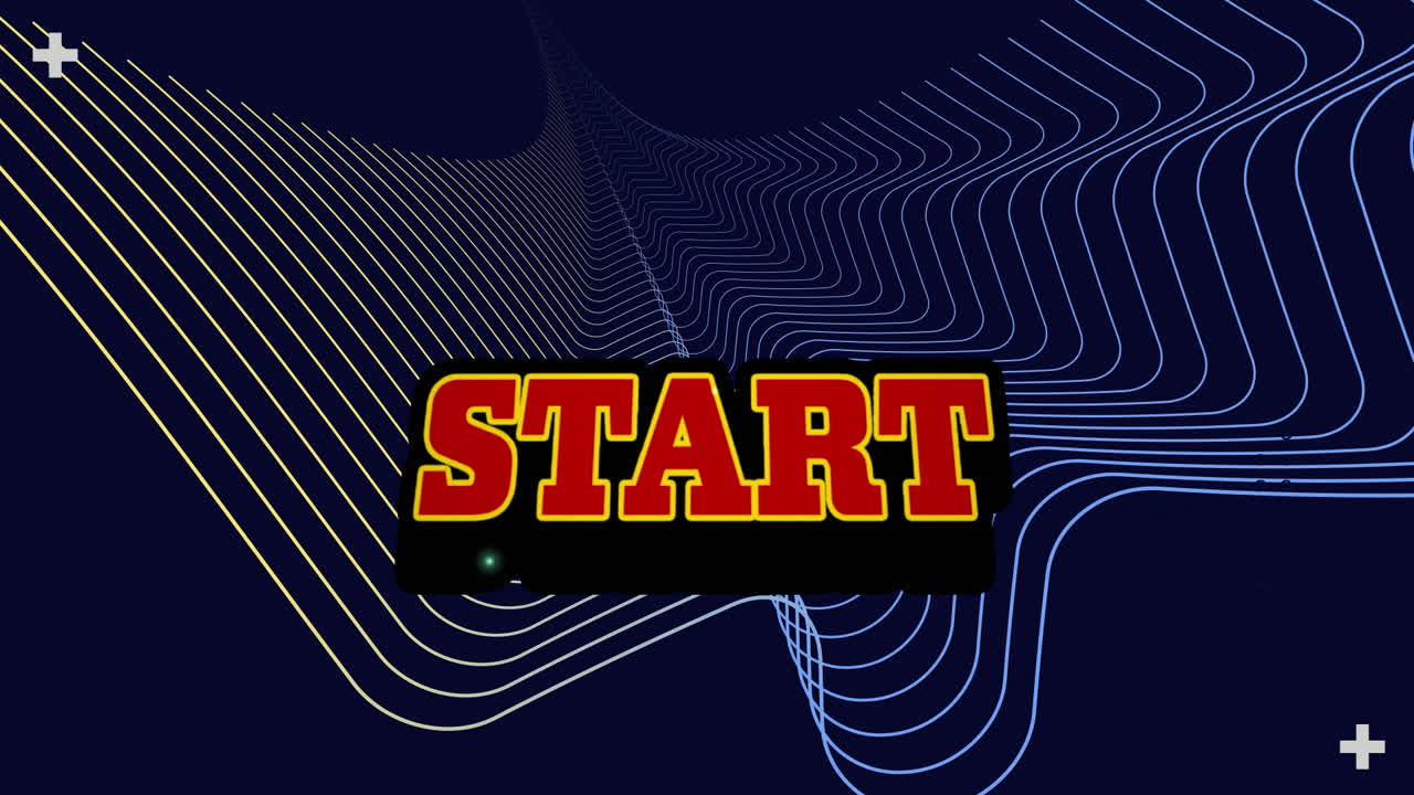 Animation of start text over moving lines