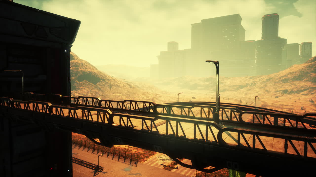 Post apocaliptic landscape of city