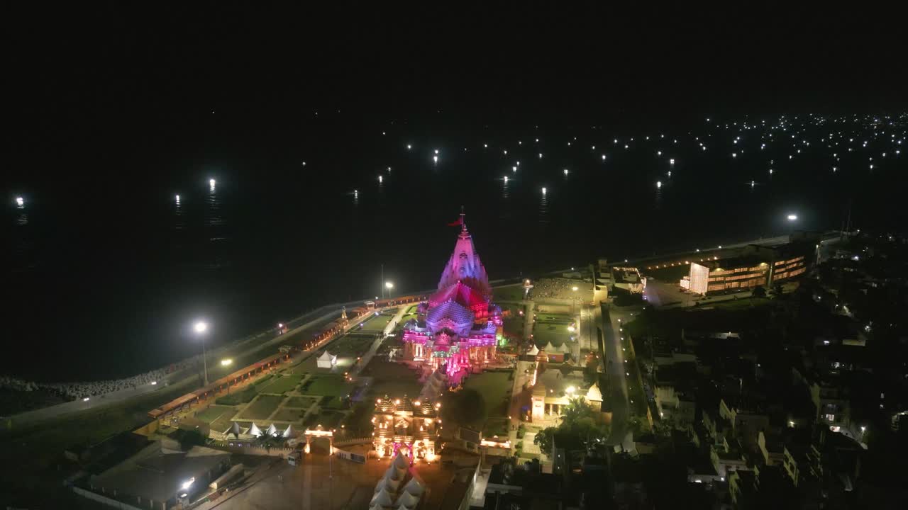 12 Jyotirlingas in India, Temples of Lord Shiva, indian temple architecture, Somnath Temple Aerial view