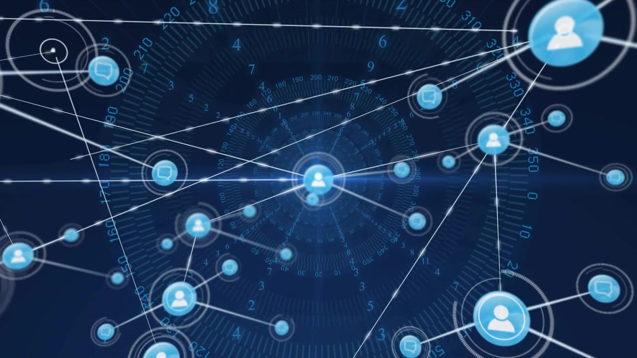 Glowing point transforming into core hub extending lines spawning nodes showing IT network growth