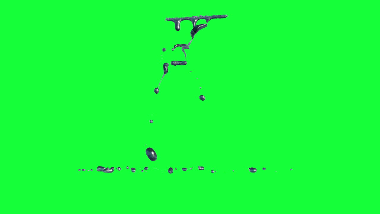 Water dripping on green screen