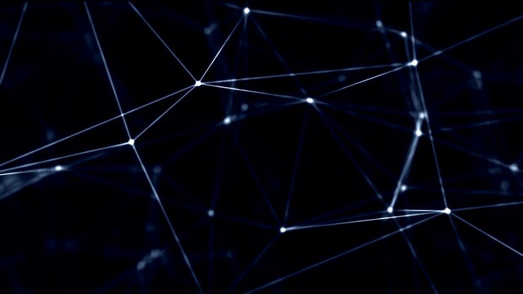 Sfondo astratto molecolare a plesso di tecnologia futuristica in loop. Connessioni di rete. Rete luminosa futuristica in loop continuo.