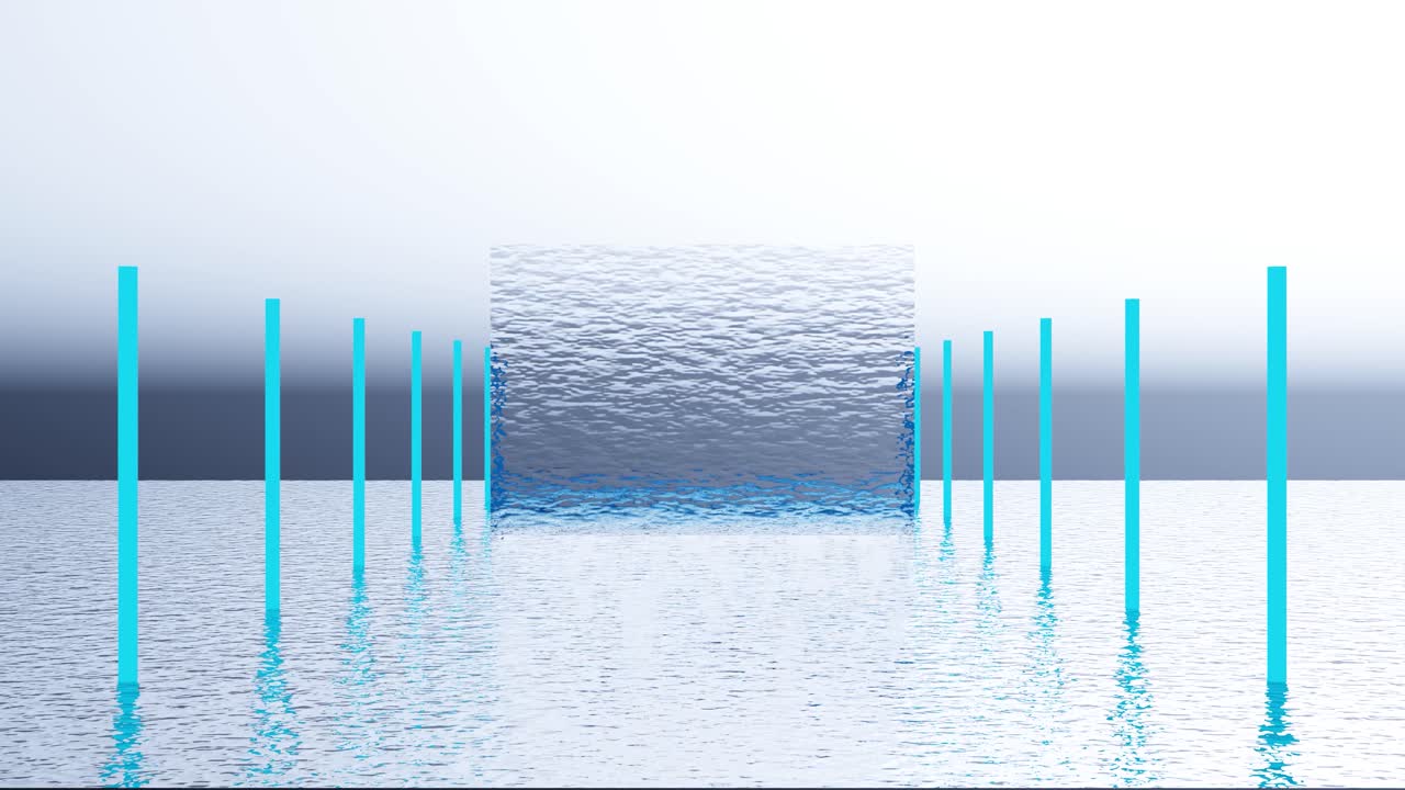 추상적인 미래의 파란 물 장면