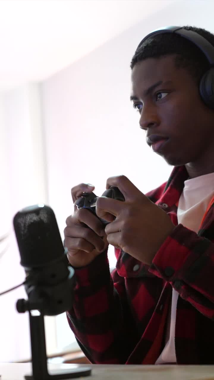 Man Wearing Headphones with Microphone