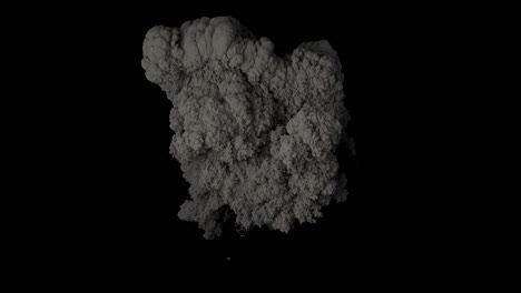 a powerful explosion with black smoke. an explosion with thick smoke on an isolated black background with an alpha channel, a fire and a bomb explosion, real smoke.
