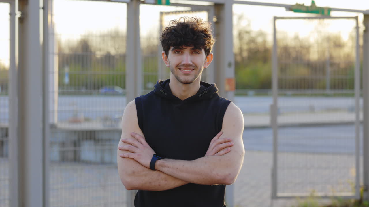 Smiling Man in Fitness Attire