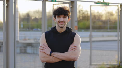 smiling man in fitness attire