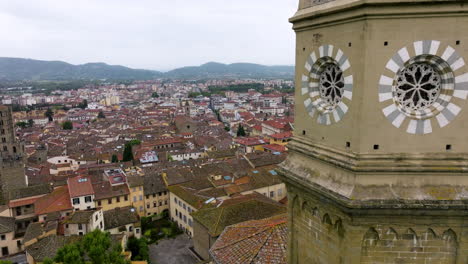 aerial view of arezzo city in tuscany, italy - drone shot