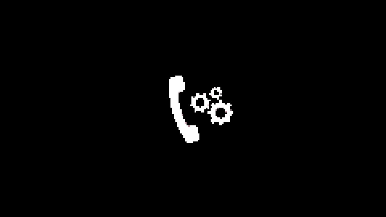 드폰과 기어 아이콘 글리치 애니메이션