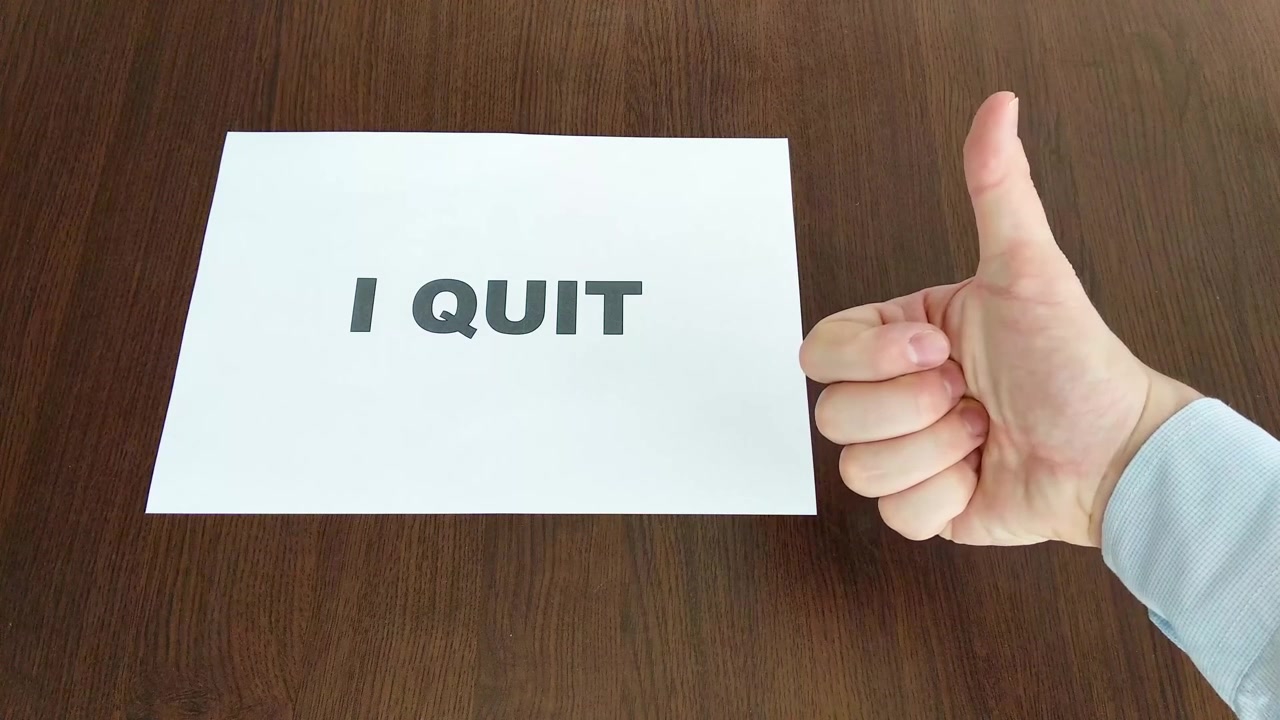 I Quit sign. Work. Job