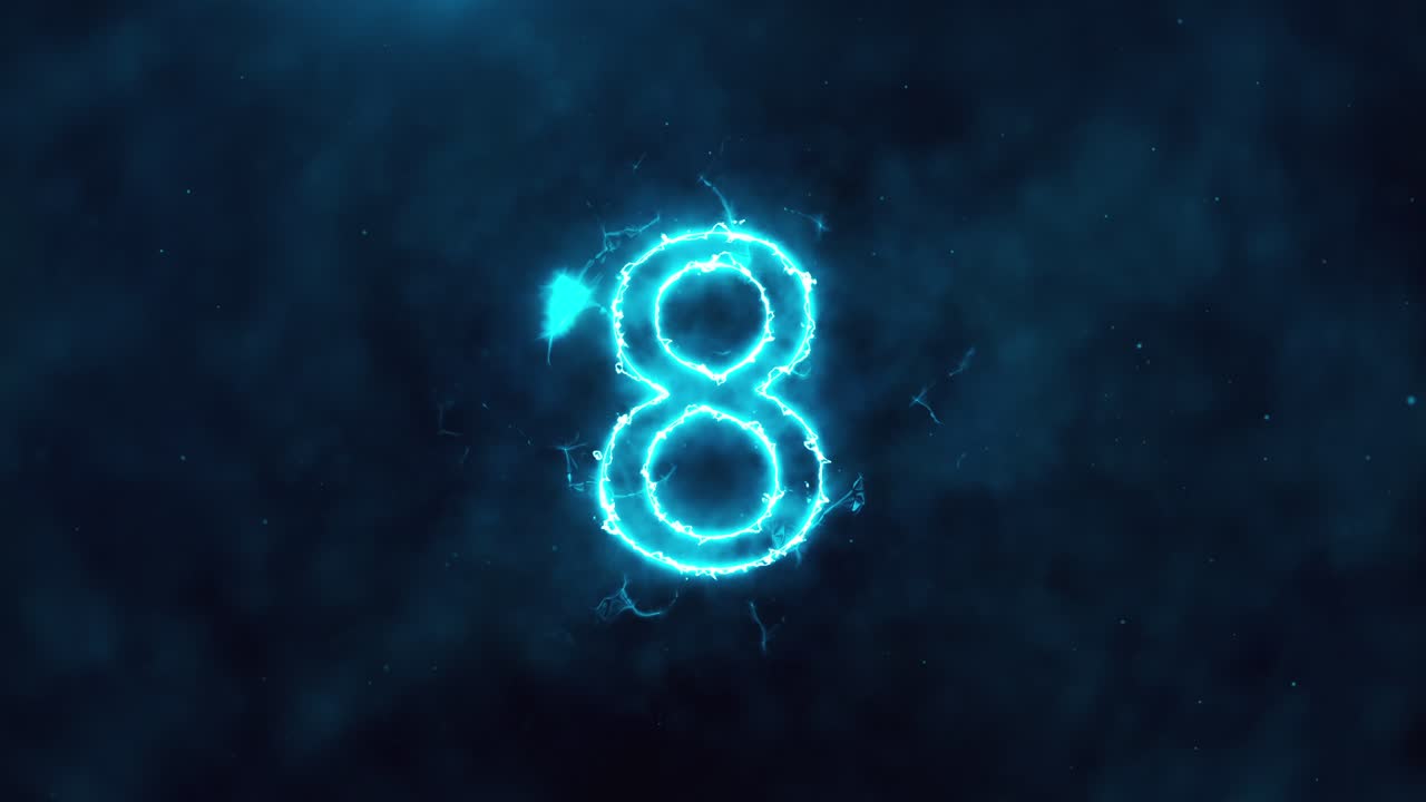 빛나는 전기 숫자 7과 3