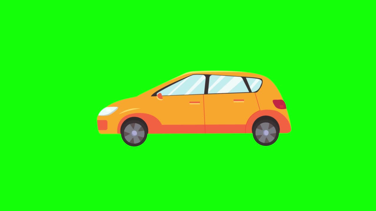 Auto gialla in movimento nello studio