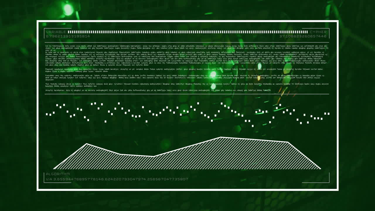 컴퓨터 서버를 통해 디지털 데이터 처리의 애니메이션
