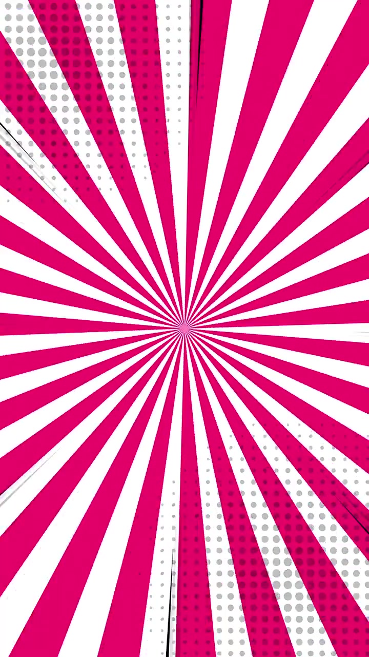 Animated Pink and White Comic Book Style Sunburst Background