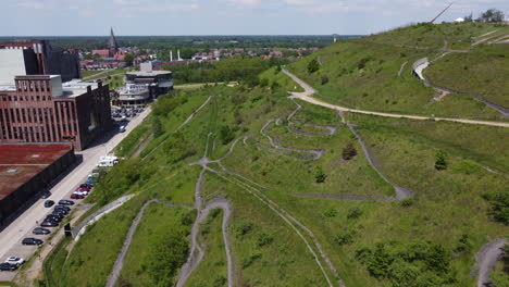 Downhill-Mountainbike-Trail-on-Mine-Slag-Heap-in-Beringen-AERIAL