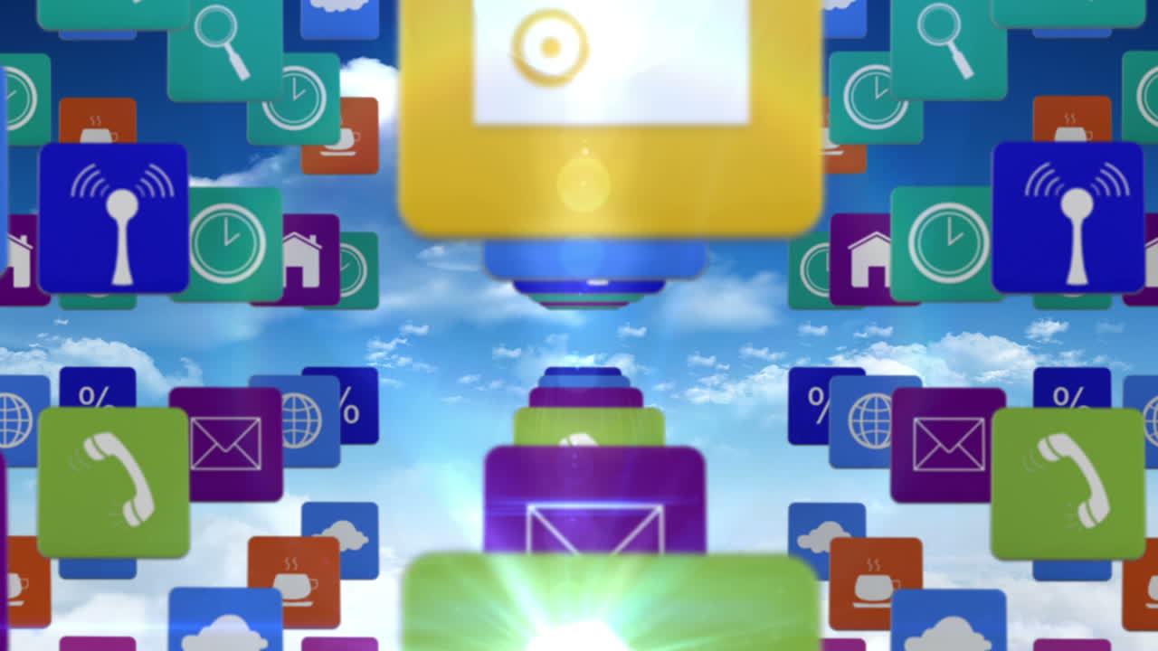 앱 아이콘의 많은 줄