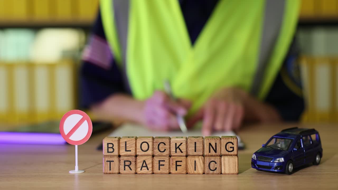 Blocking Traffic Concept with Road Safety Elements