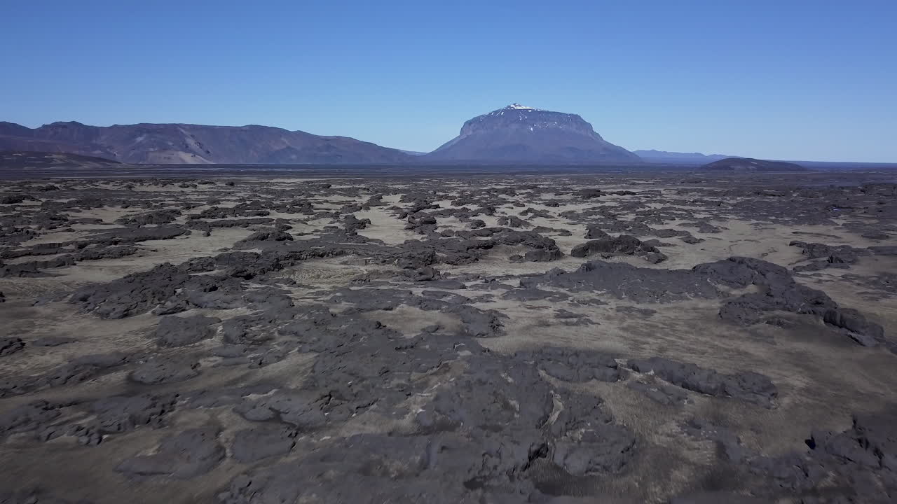 Icelandic lava fields aerial by drone