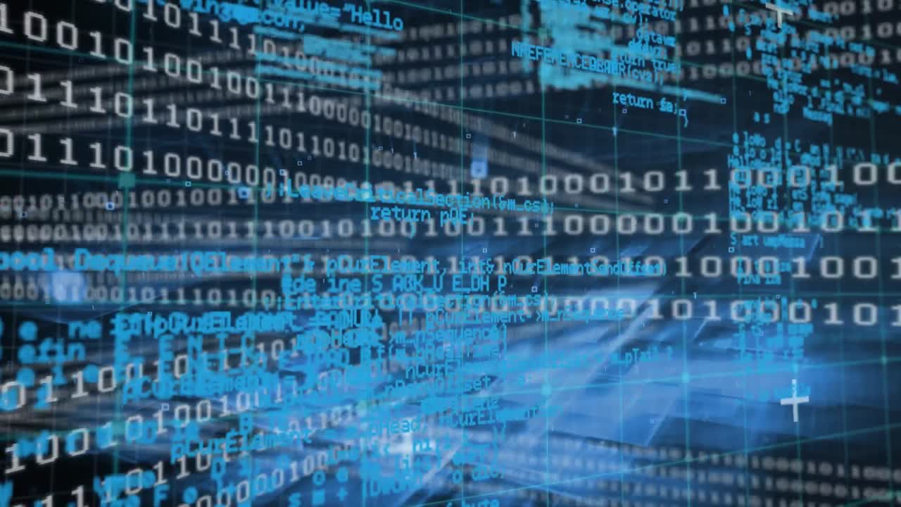 Animation of data processing over binary coding computing
