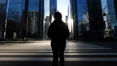 cityscape silhouette at dawn