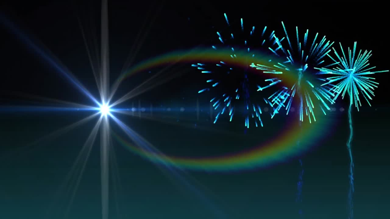 라이트 스 ⁇  위에서 불꽃놀이의 애니메이션