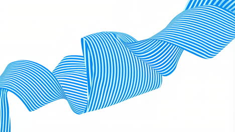 abstract blue and white striped ribbon wave