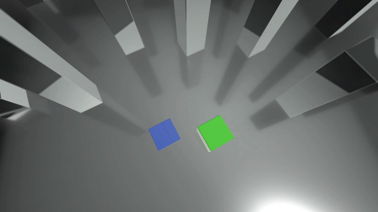 comparando 3d diagrama de barras azules y verdes creciendo hasta el 6% y el 94%