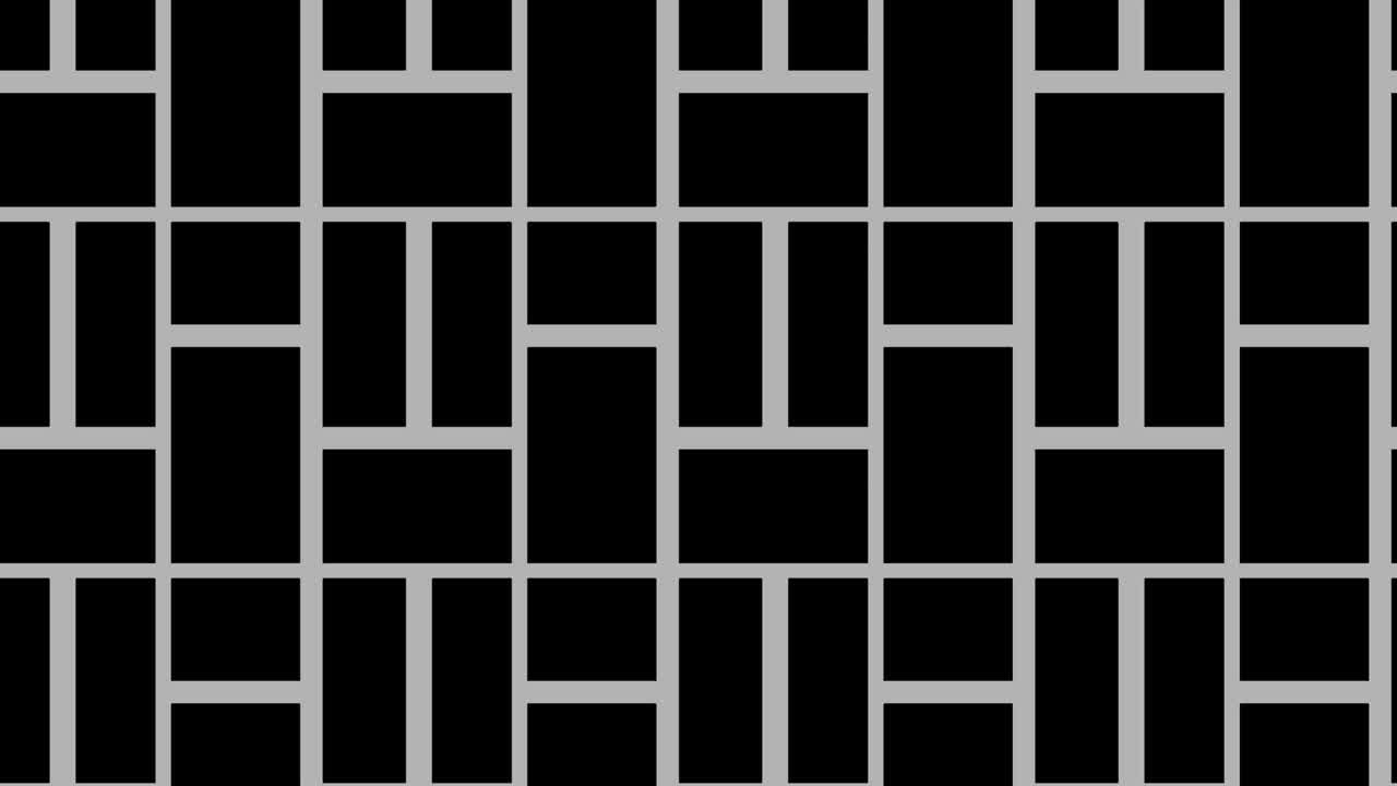 Graphic pattern in black and white with stroboscopic and hypnotic effect, while increasing in size and then reducing it.