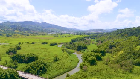 drone footage of a golf course in gurabo, puerto rico. captures lush fairways, tropical scenery, and mountain views—ideal for travel, real estate, sports, and outdoor lifestyle content
