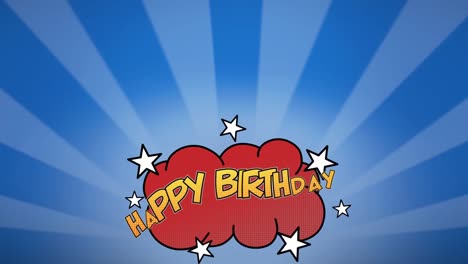 feliz cumpleaños escrito en la burbuja del discurso